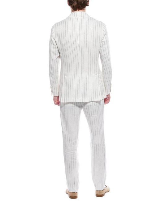 Brunello Cucinelli White 2Pc Linen Suit for men