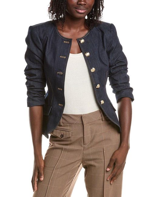 Cinq À Sept Blue Denim Scrunched Chris Jacket