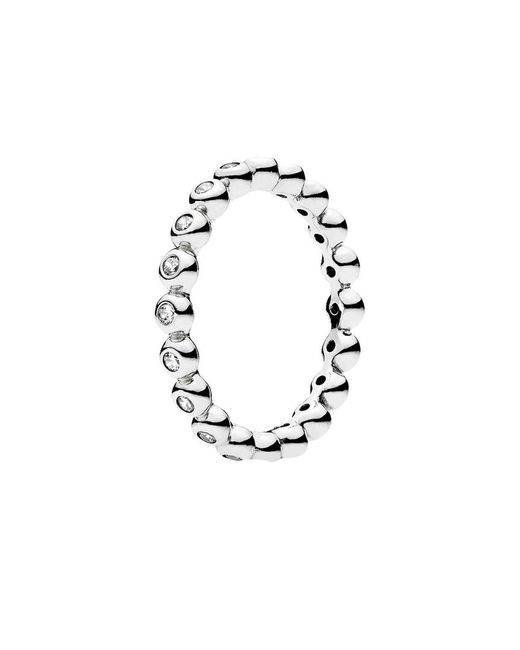 PANDORA Silver Cz Eternity Ring in Metallic | Lyst UK