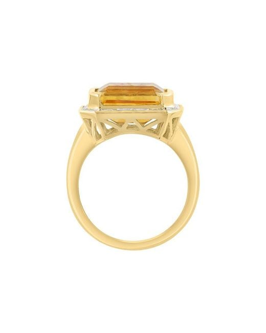 Effy Fine Jewelry Metallic 14K 4.57 Ct. Tw. Diamond & Citrine Ring
