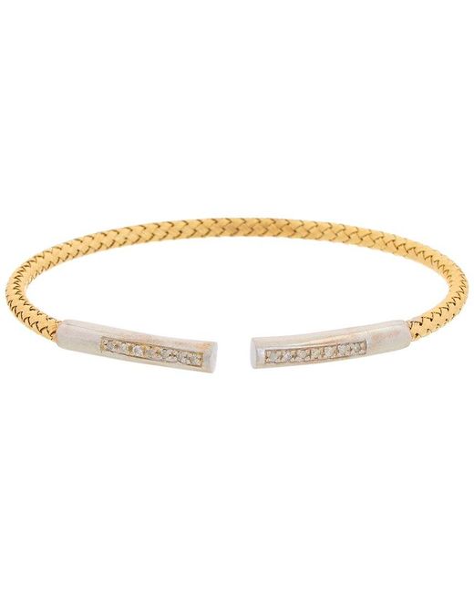 Meshmerise White 18k Rose Gold Vermeil 0.12 Ct. Tw. Diamond Mesh Bangle