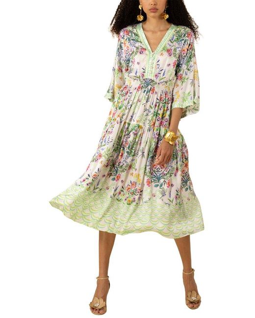 Hale Bob Yellow Zahra Midi Dress