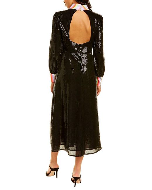 Olivia Rubin Black Amelie Sequin Midi Dress