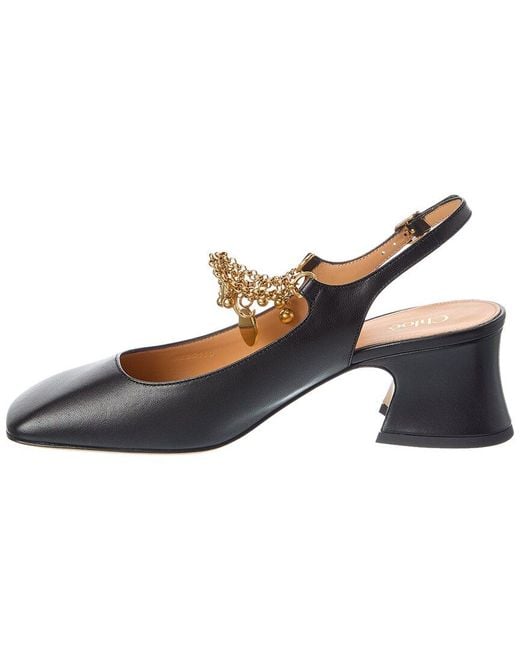 Chloé Blue Charms Leather Pump