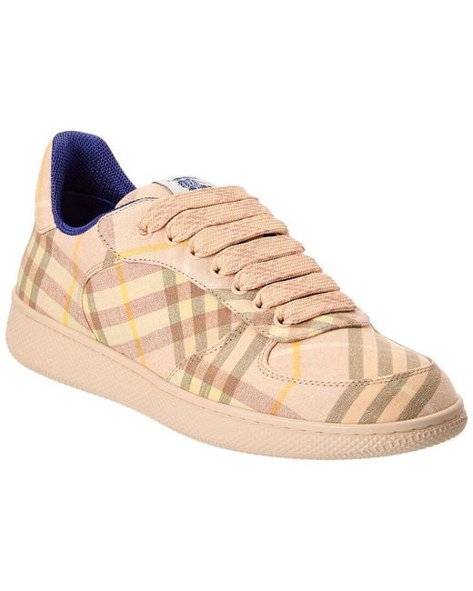 Burberry Pink Terrace Check Canvas Sneaker