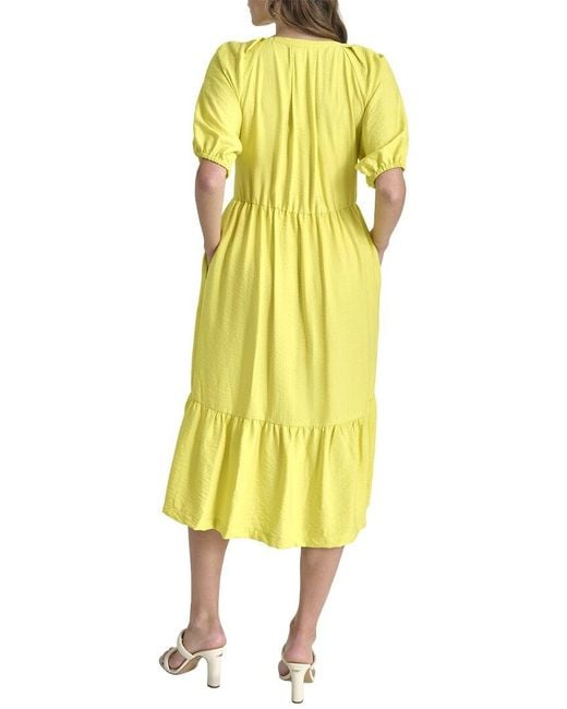 DKNY Yellow Front-Pocket Dress