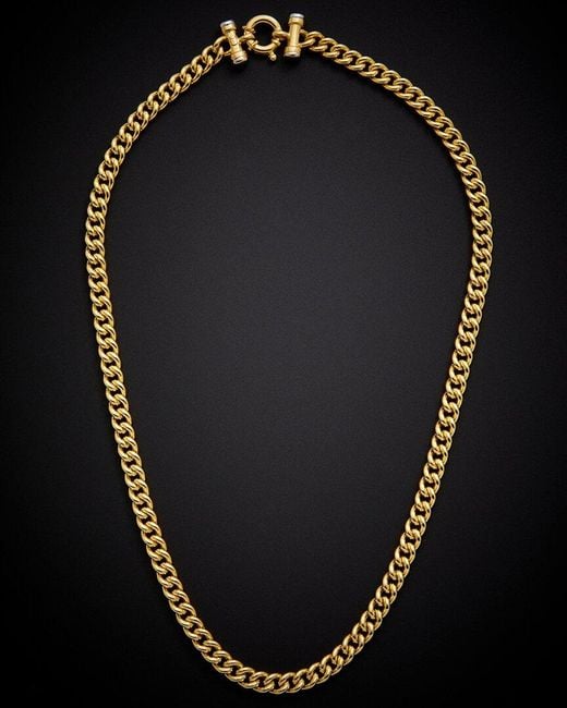 Italian Gold Black 14K Italian Two-Tone Curb Chain Necklace