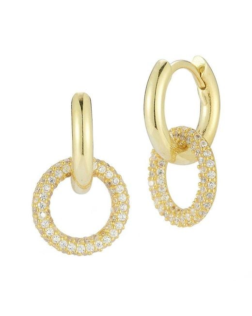 Sphera Milano Metallic 14k Over Silver Cz Drop Earrings