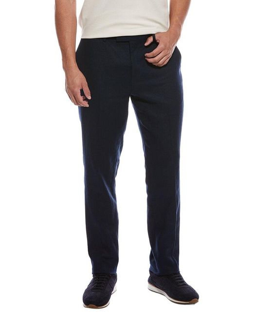 Reiss Blue Linen Formal Trouser for men