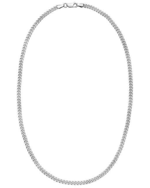 Italian Silver White Vintage Miami Cuban Chain Necklace