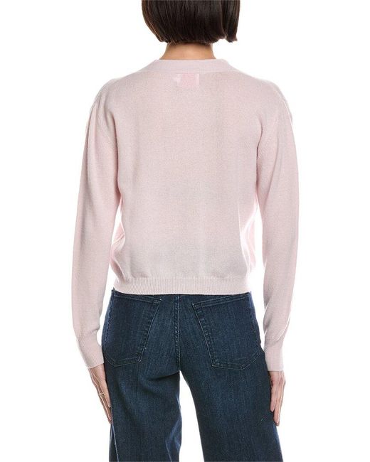 Brodie Cashmere White Boxy Little Wool & Cashmere-Blend Cardigan