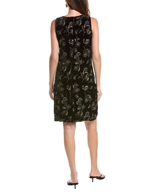 Johnny Was Green Tank Keyhole Silk-Blend Mini Dress