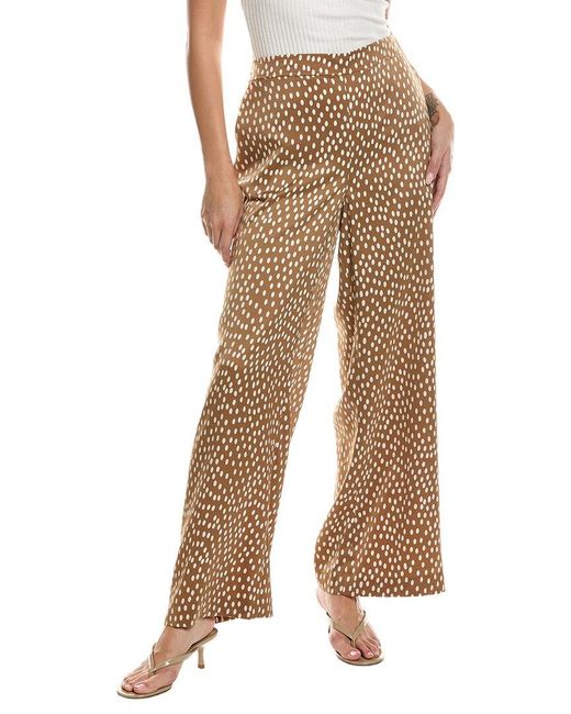 Kenneth Cole Natural Polka Dot High-Rise Waist Wide Leg Pant