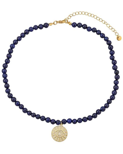 Eye Candy LA Blue The Luxe Collection Agate Gabriela Evil Eye Necklace