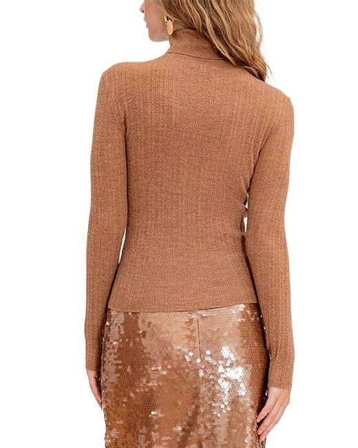 Tanya Taylor Brown Kayden Wool Top