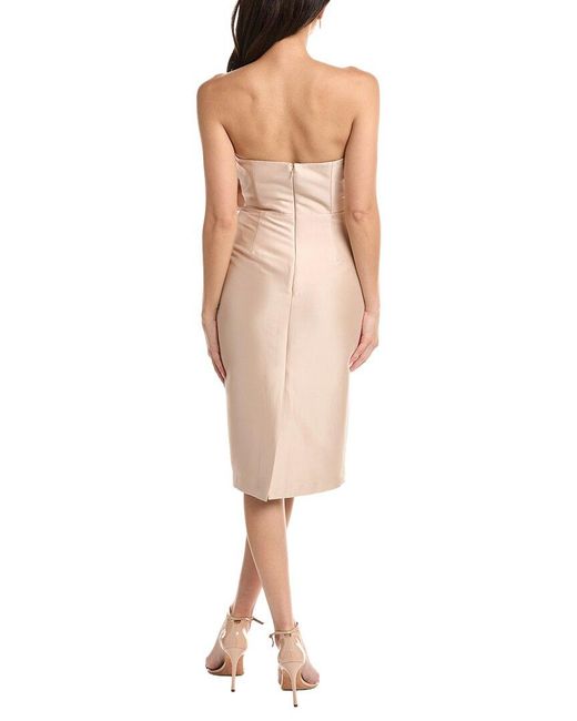 Badgley Mischka Natural Jolie Cocktail Dress