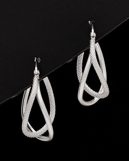 Italian Gold Black 14k Double Hoops