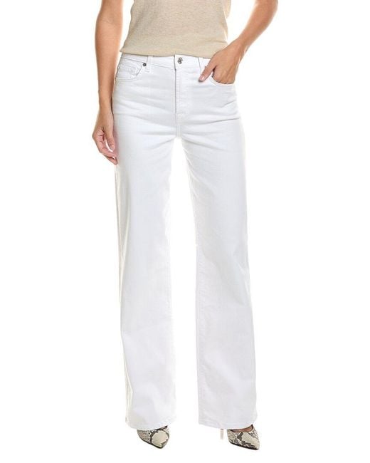 7 For All Mankind White Alexa Casablanca Straight Jean