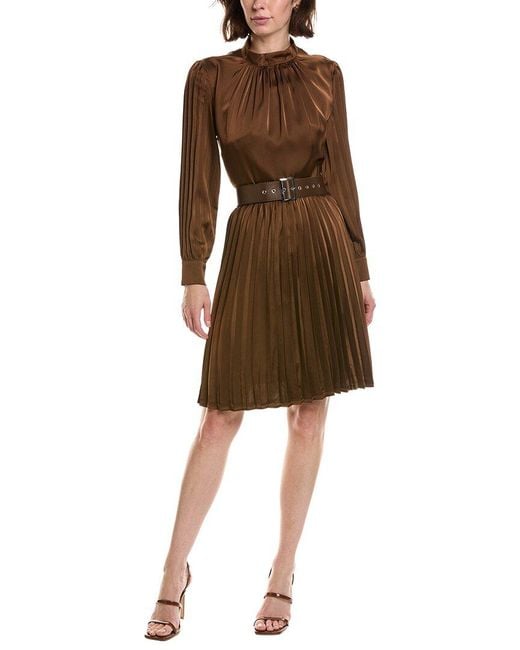 Pascale La Mode Brown Long Sleeve Mini Dress