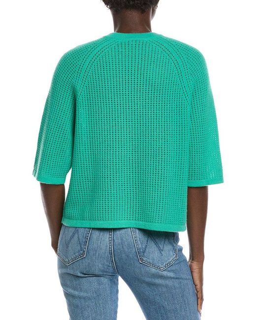 Autumn Cashmere Green Mesh Cashmere Sweater