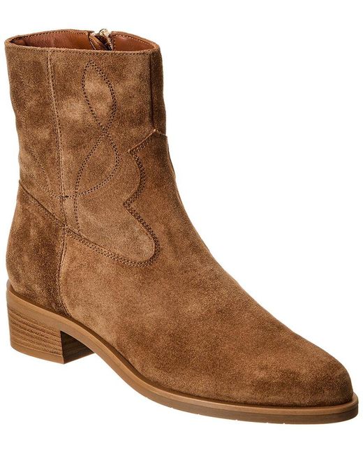 Aquatalia Brown Gaetanna Weatherproof Suede Boot