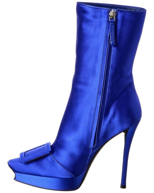Roger Vivier Blue Satin Platform Boot