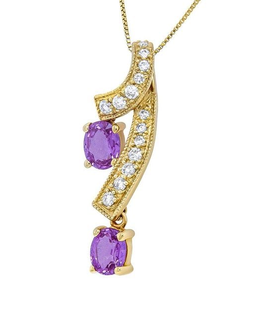 Haus of Brilliance White 14K 1.20 Ct. Tw. Diamond & Sapphire Pendant Necklace