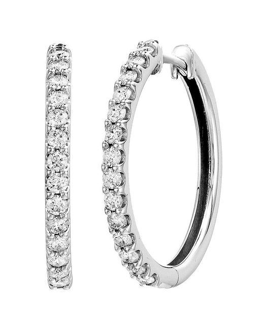 Amairah White 10k 1.00 Ct. Tw. Lab-grown Diamond Hoops