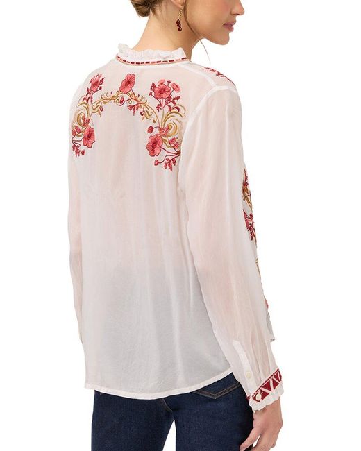 Johnny Was Pink Roma Blouse
