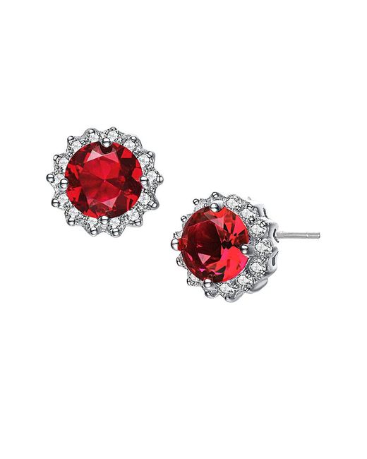 Genevive Jewelry Red Silver Earrings