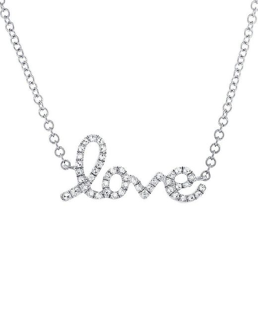 Sabrina Designs Metallic 14K 0.11 Ct. Tw. Diamond Love Necklace