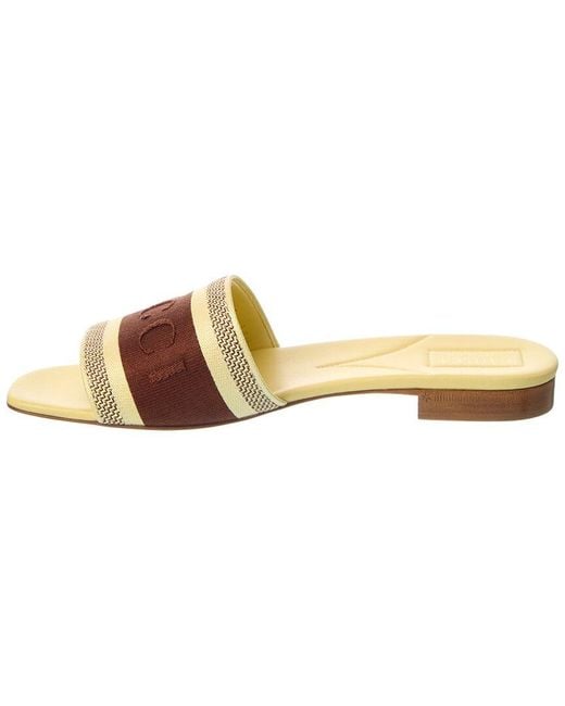Gucci Brown Web Canvas & Leather Sandal