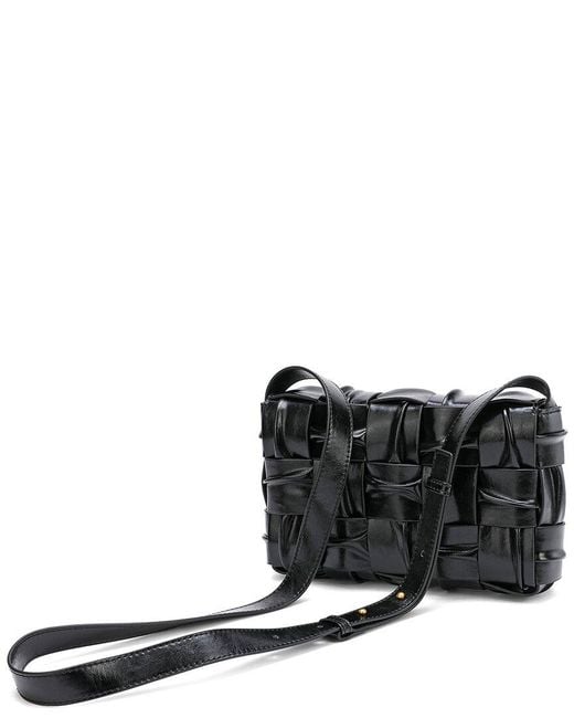 Tiffany & Fred Paris Black Smooth Leather Barrel Crossbody