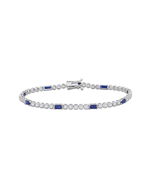 Rina Limor White 14k 2.61 Ct. Tw. Diamond & Sapphire Tennis Bracelet