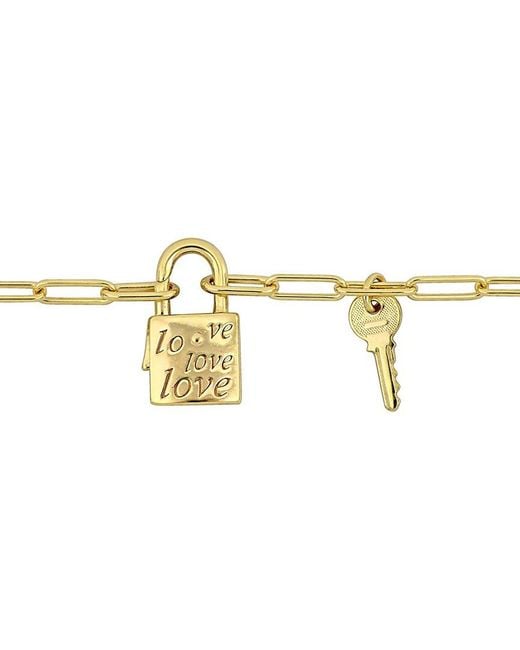 Italian Silver Metallic Lock & Key Necklace