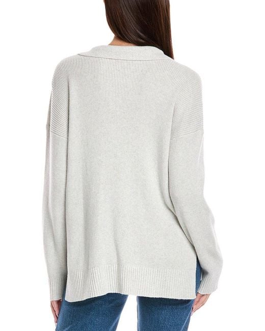 Splendid White Kristen Wool & Silk-Blend Polo Sweater