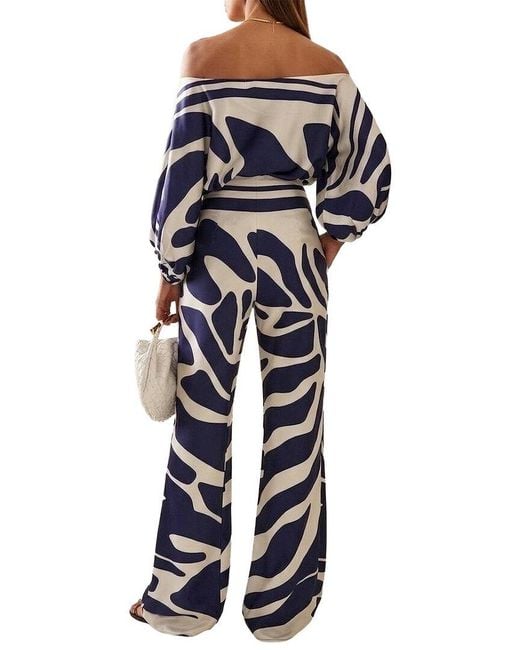 Esea Blue Blouse & Pant Set