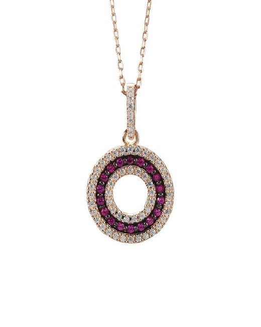 Suzy Levian CZ Jewelry Pink Suzy Levian Silver Cz Pendant Necklace