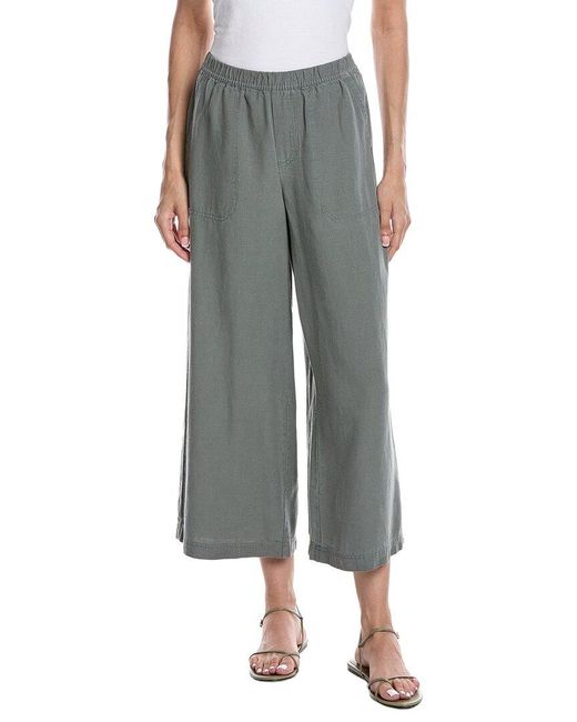 Splendid Gray Palazzo Linen-Blend Pant