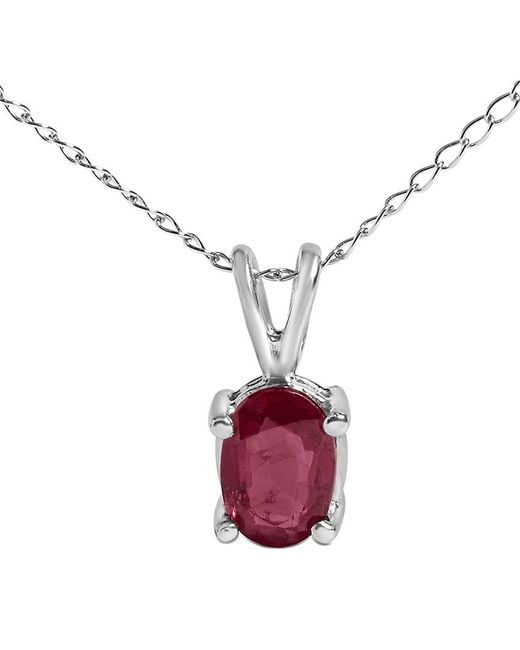 Haus of Brilliance Pink Colorful Gemstones 14K 0.60 Ct. Tw. Ruby Pendant Necklace