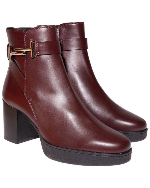 Tod's Brown Double T Leather Boot