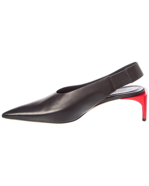 Sportmax Black Leather Slingback Pump