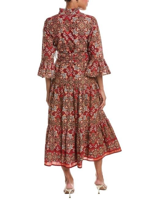 Jude Connally Red Roxie Maxi Shirt Dress