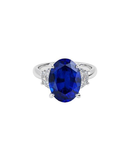 VOWE Blue 14K 7.00 Ct. Tw. Lab-Grown Diamond & Lab-Grown Sapphire Ring