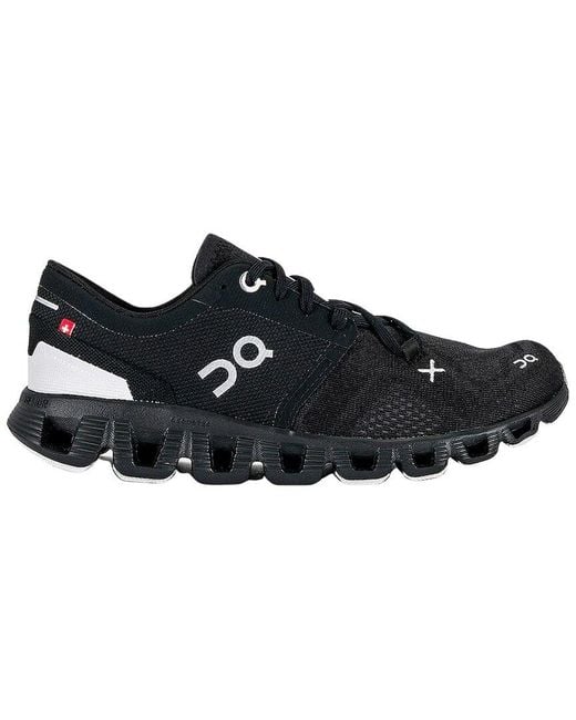 On Shoes Black Cloud X 3 Cushioned-sole Mesh Low-top Trainers