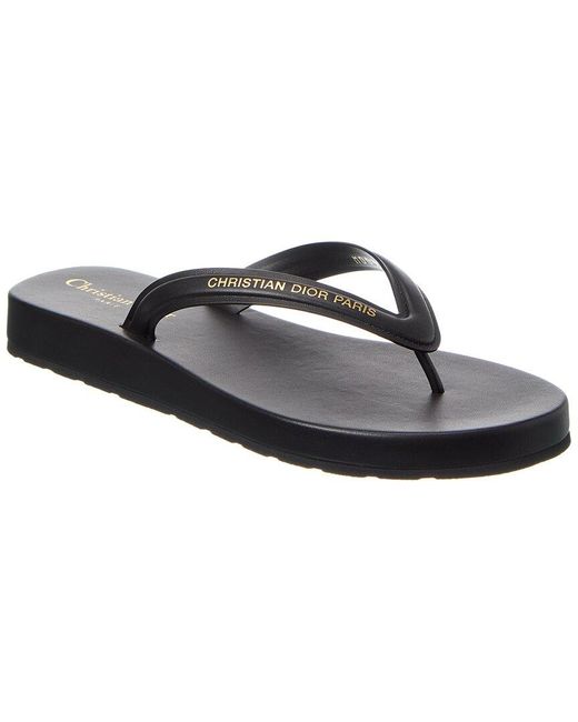 Dior Black Sea Leather Flip Flop