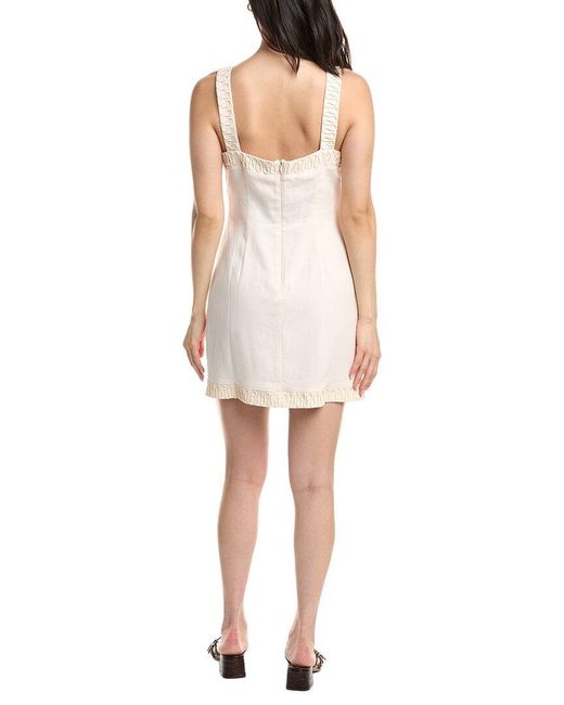 Hutch White Dawnings Linen-Blend Dress