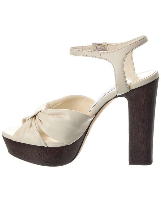 Jimmy Choo Metallic Heloise 120 Leather Platform Sandal