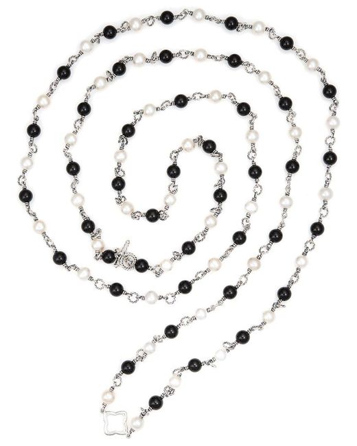 David Yurman White Bijoux Onyx & 8Mmmm Pearl Necklace (Authentic Pre-Owned)