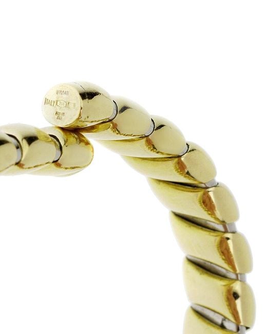 BVLGARI Metallic 18K & Stainless Steel Tubogas Cuff Bracelet (Authentic Pre-Owned)